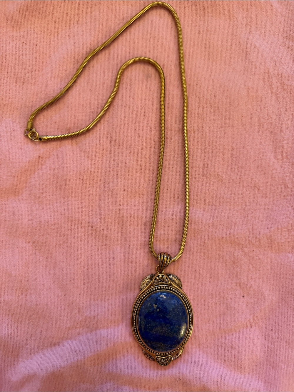 Studio Barse Gold-Tone Lapis Oval Pendant Necklace